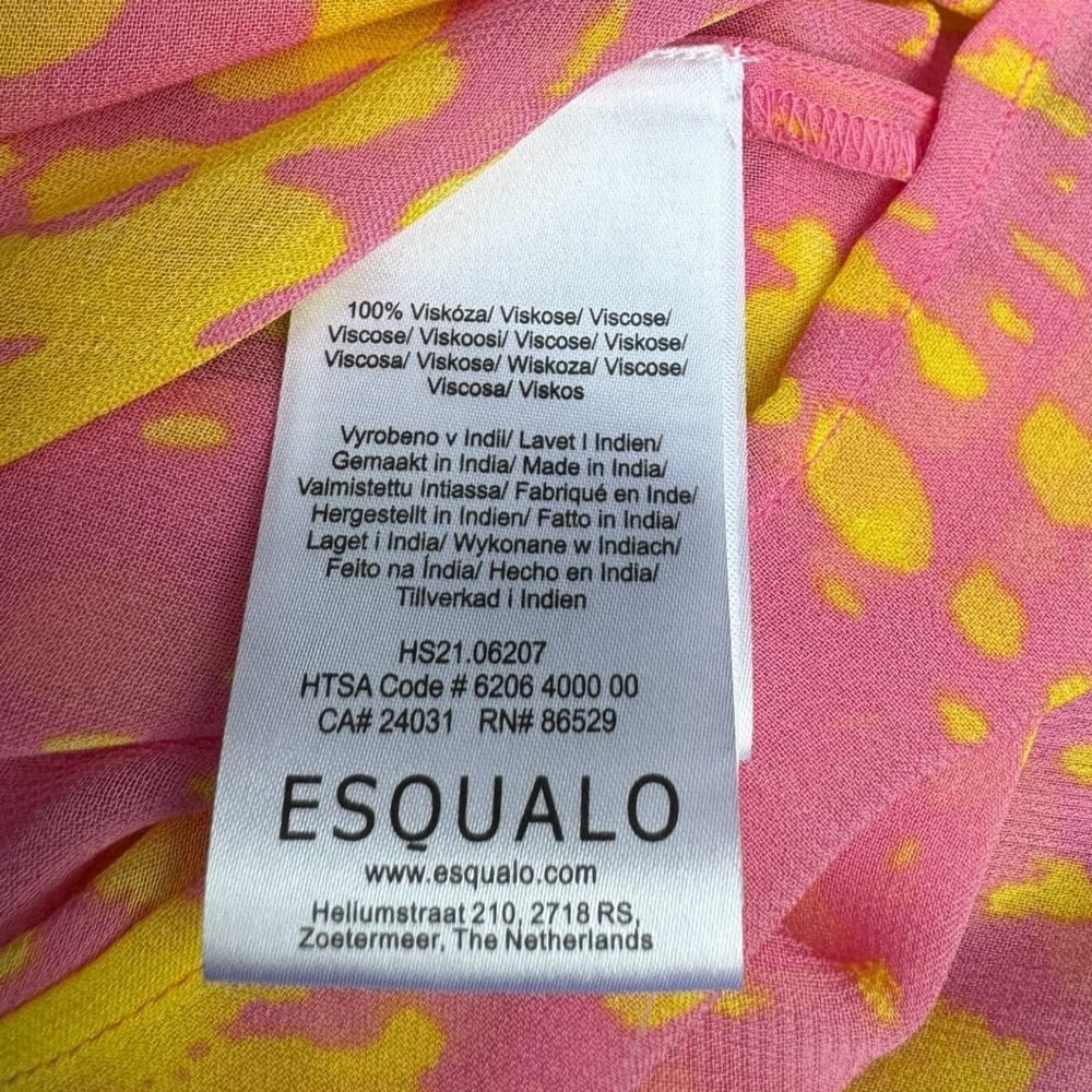 Vibrant Esqualo Boho Embroidered Tassel Top Shirt Yellow Sleeveless Festival 4 - Picture 9 of 10